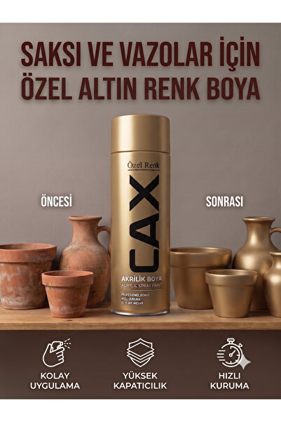 caxcolors Akrilik Sprey Boya 400ml - Saksı ve Vazolar İçin Hızlı Kuruyan Hobi...
