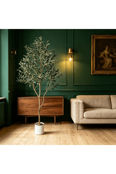 BESTONE 5FT 150Cm Artificial Olive Tree with Planter and Adjustable Branches ...