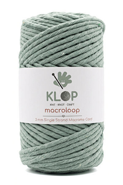KLOP 3mm Tek Büküm %100 Pamuk Taranabilir Makrome İpi 250g 85 m Ada Çayı