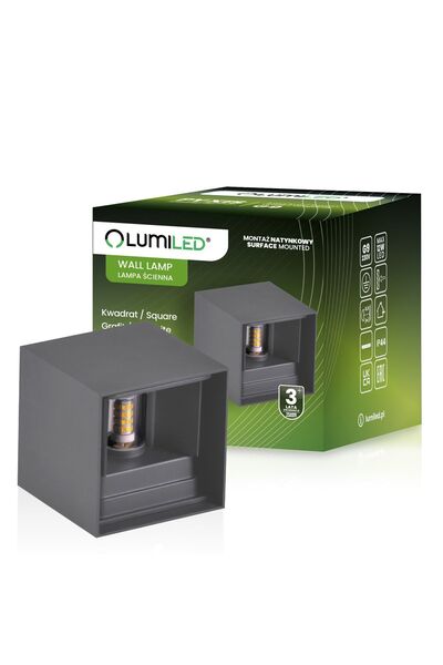 Lumiled Lampă de perete pentru grădină LED G9, Reglabilă, Sus, Jos, Grafit, P...