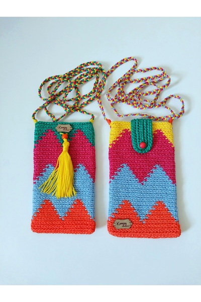 Genel Markalar Wayuu Telefon Çantası , Renkli El Yapımı Telefon Çantaları