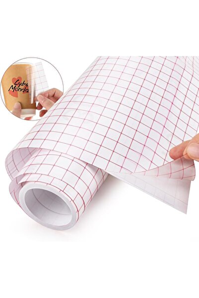 Generic Brand Vinyl transfer tape, 12 inches x 40 feet, red aligned grid, for...