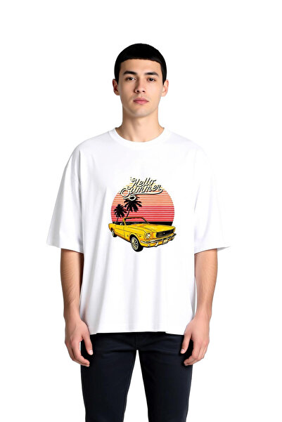 PayBuy Men's Oversize T-Shirt 100% Cotton Retro Car Printed Summer Nostalgia ...