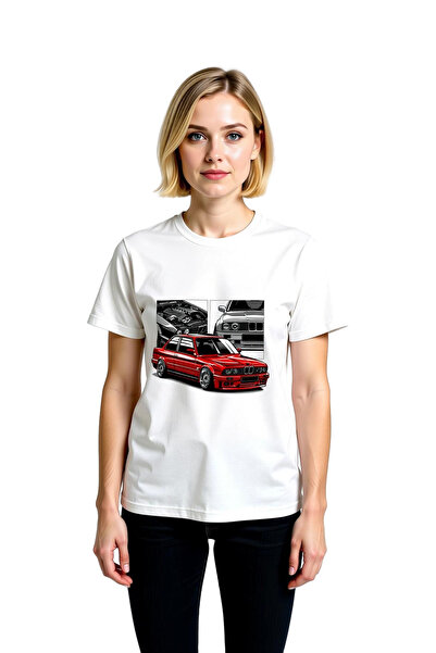 PayBuy Classic Red Car Illustration Printed Women's T-Shirt