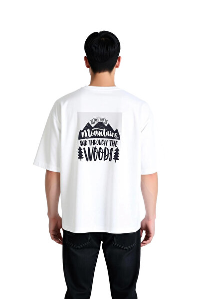 PayBuy Men's Oversize T-Shirt with Mountain Forest Print on Top of the Mountains