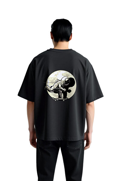 PayBuy Men's Oversize Skateboard Astronaut Moon Light Printed Short Sleeve T-...