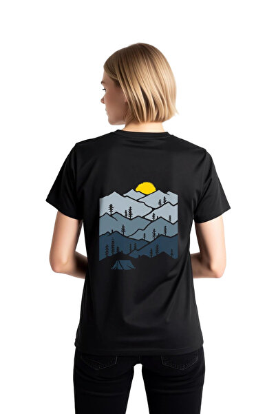 PayBuy Tricou cu mânecă scurtă imprimat cu peisaj montan tematic cu natură pe...