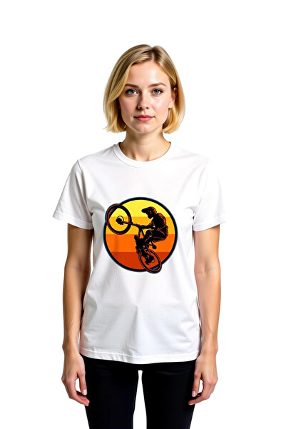 PayBuy Motorcyclist Silhouette Printed Women's T-Shirt