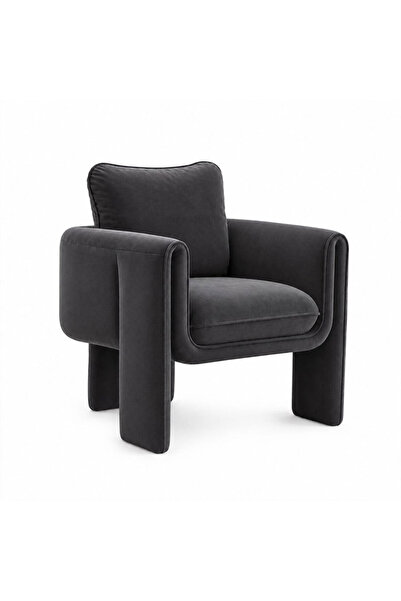 homejoyz Velvet and Wood Chair Suede - Velevito - 85X80X85 cm - Gray