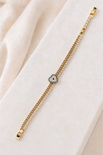 MRK Women's Zircon Stone Stainless Steel Bracelet
