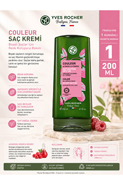 Yves Rocher Couleur Boyalı ve Mat Saçlar İçin Parlaklığını Koruyucu ve Canlan...