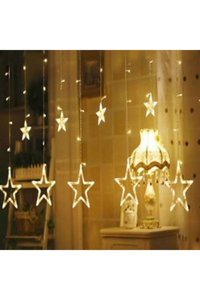 FUTAX Kumandalı Yıldız Figürlü 12 Sarkıtlı 120 LED Uzaktan Kumandalı Dekor Işık – Masaüstü ve Ortam Aydınl
