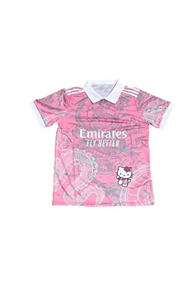 eyonnwear Hello Kitty Madrid Dragon Jersey Pembe Polo Yaka Tasarım Forma T-shirt