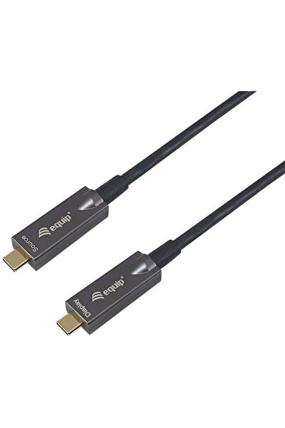 EQUIP Καλώδιο βίντεο USB 3.2 USB-C Αρσενικό σε USB-C 60W PD Μαύρο 15μ 119469