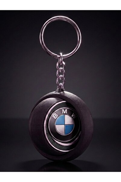 MUTASYON Premium Flip (İç Kısmı Dönen) BMW Logolu Anahtarlık Siyah Gümüş Tasarım