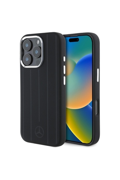 MERCEDES MEHMP16L23SUVSK iPhone 16 Pro 6.3 " μαύρη σκληρή θήκη σιλικόνης με κ...