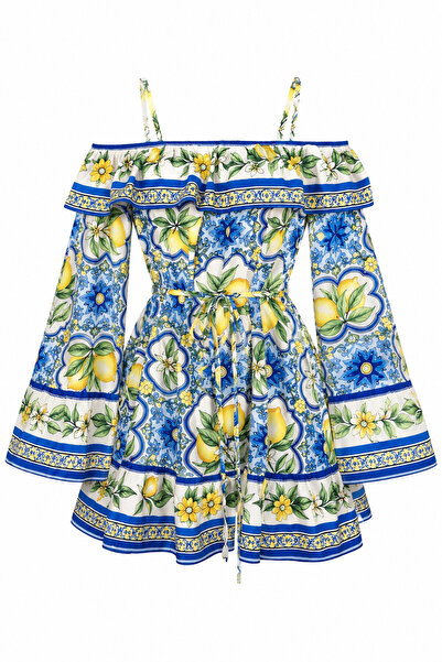 HAZELANNA Madonna Collar Lemon Mini Dress