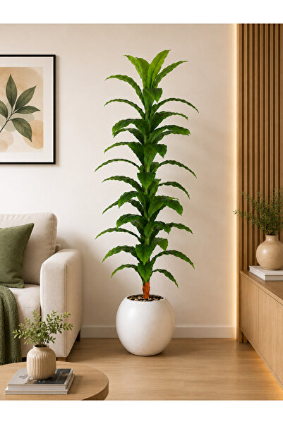 N.zone 185cm High Artificial Green Tree with 22cm White Pot & 26cm Diameter, ...