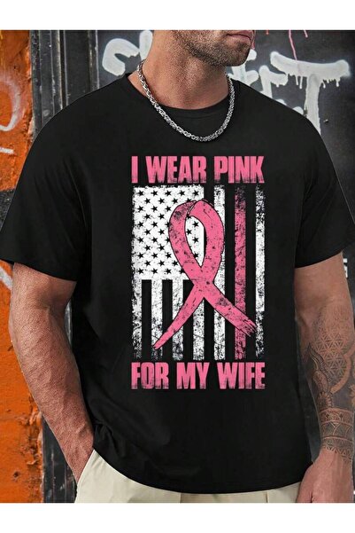 LİNA06 I Wear Pink My Wife, Awareness United States-Shirt, Fight Cancer, Men'...