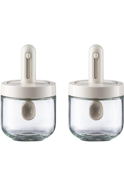 STARSTAR Two-piece telescopic seasoning container set, white