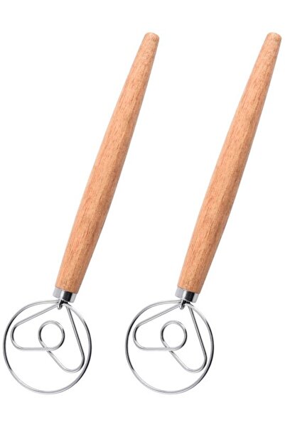 STARSTAR 2-piece mixer set, Danish dough mixer, wood grain color.