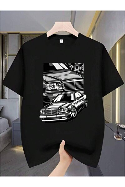 KYMC07 Graphic Print Crew Neck T-Shirt, Men's Short Sleeve - Vintage Print, B...