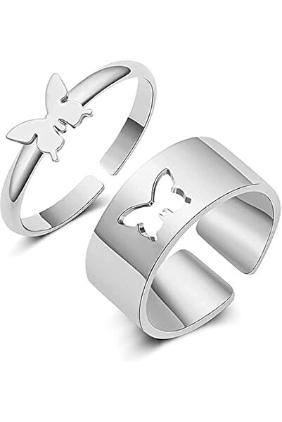 GENERAL Butterfly Rings for Women, Butterfly Stainless Steel Pinky Promise Co...