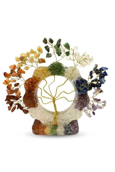 craftmystic Copacel Orgonic Floare cu 7 Pietre Naturale pentru Echilibru Chak...