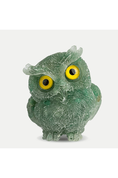 craftmystic Bufnita din Aventurin Verde - Simbolul Intelepciunii si Norocului
