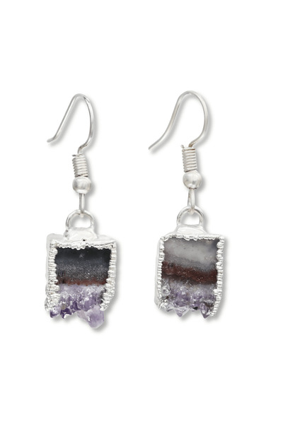 craftmystic Cercei Argintii din Ametist Druzy 15 mm