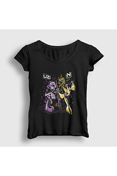 Presmono Women's Black Doorman Murder Drones T-Shirt 610753Tt
