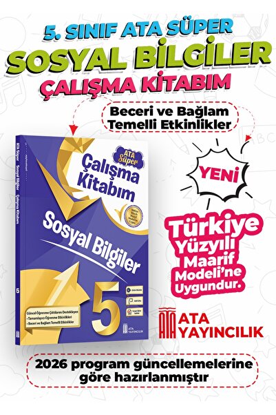 Ata Yayıncılık 5. Sınıf Sosyal Bilgiler Ata Süper Çalışma Kitabım Yeni