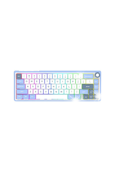 AQIRYS Tastatură mecanică cu 65%/68 de taste, Mod dual: Wireless și Bluetooth...