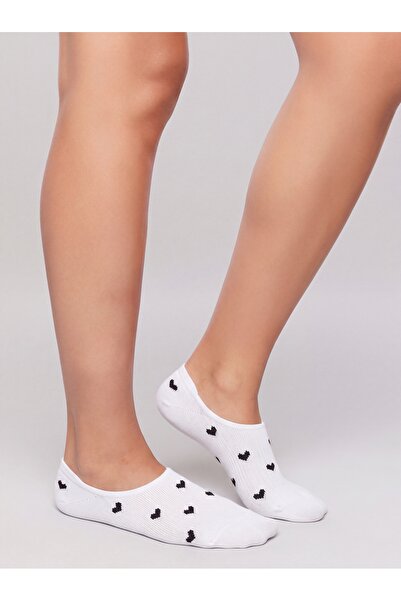 LE VISSION TEKSTİL 3 Pairs of Patterned Women's Ballerina Socks