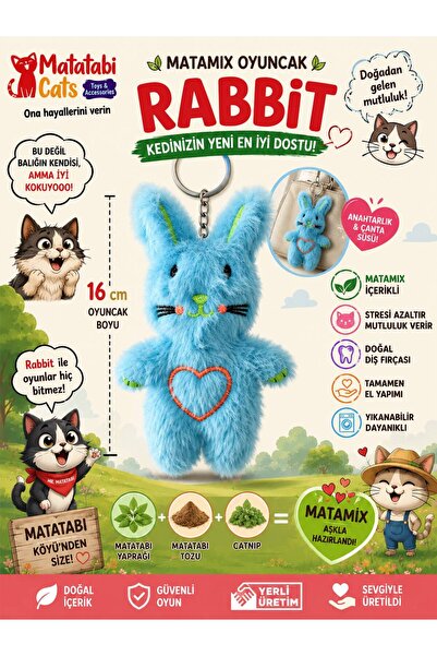 MATATABİ CATS Rabbi̇t Cat Toy and Keychain with Matamix Ingredients (Contains...