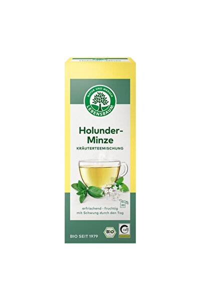 Lebensbaum Ceai de flori de soc cu mentă, 20 plicuri bio, 30g
