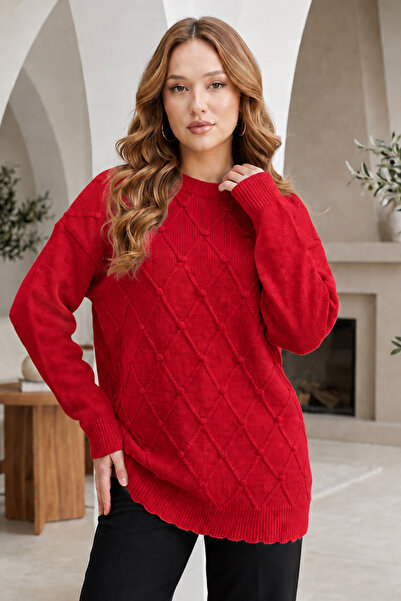 benguen Patterned Knitwear Sweater R4514 Red