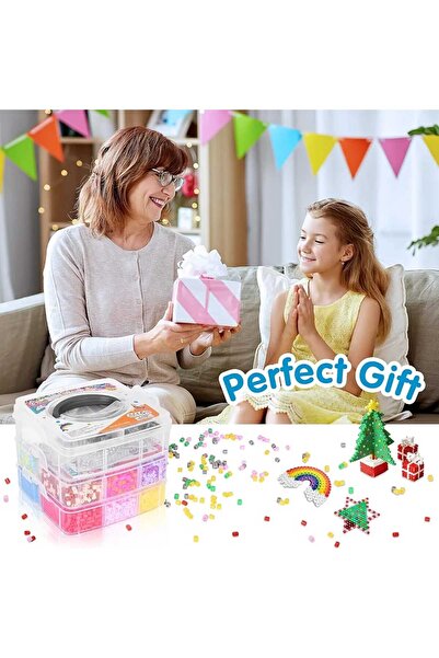 Generic Brand Set de Creatie Jucarie Tip Hama Beads, Fuse Beads Kit cu Acceso...