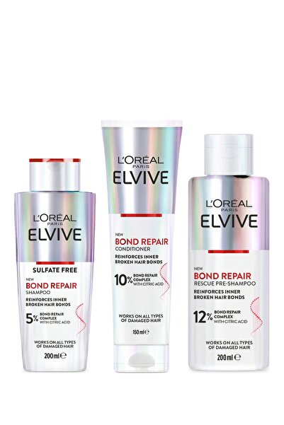 ELSEVE Elvive Bond Repair Şampuan 200 ml + Saç Kremi 150 ml + Pre-Shampoo 200...
