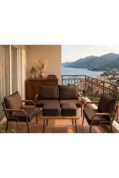 VELORAY MOBİLYA Bahçe Balkon raddan minder kılıfı 8 parça