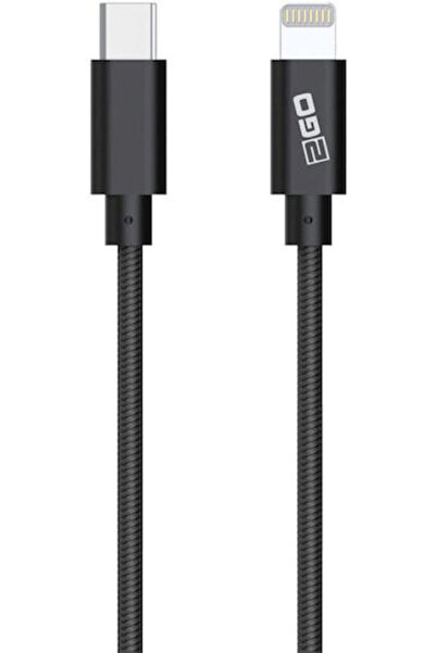 2go Πλεκτό καλώδιο USB-A σε Lightning Μαύρο 1μ (797162)