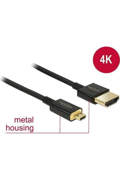 DELOCK Καλώδιο HDMI 2.0 Premium Υψηλής Ταχύτητας 4K 60Hz HDR HDMI Αρσενικό - ...