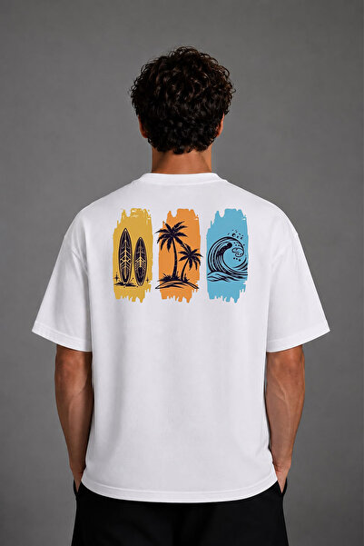 VSRN Μπλουζάκι Surf Objects 1 με σχέδιο και εκτύπωση στην πλάτη, λευκό, overs...