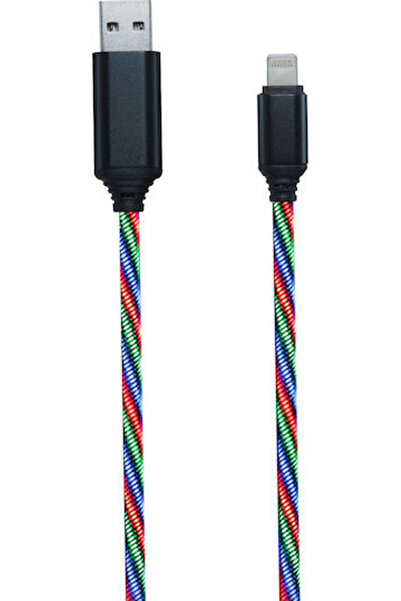 2go Τρίχρωμο Επίπεδο / LED Καλώδιο USB-A σε Lightning Μπλε 1μ (797147)