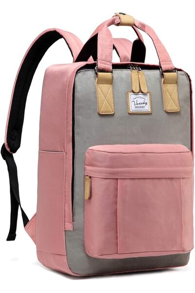 VASCHY Vintage School Backpack for Men/Women 15in Laptop Bookbag Casual Daypack