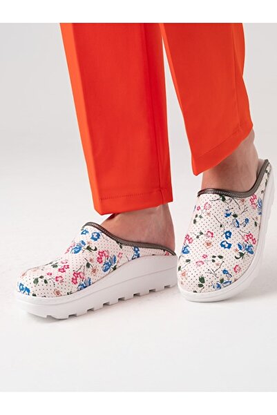 ÇİZGİ MEDİKAL Floral Women's Doctor Nurse Medical Fit Vivacolor Sabo Slippers