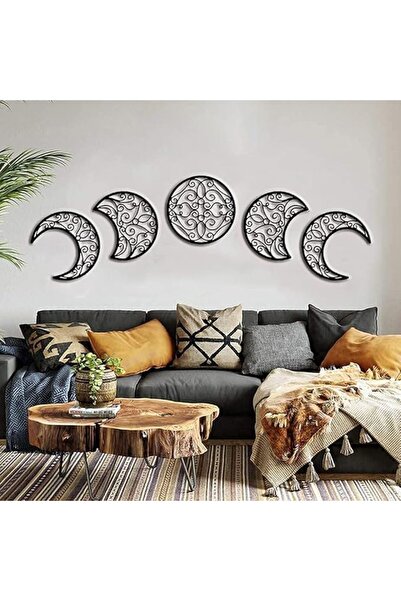 GENERAL Moon Wall Decoration, Moon Phase Wall Art Decoration Hanging (5 Piece...