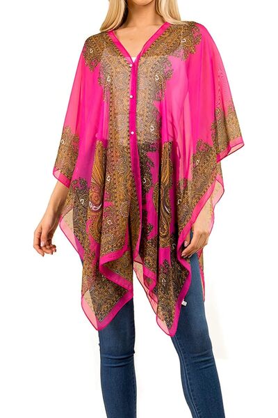 SarQa Scarft Chiffon Cover-up Sarong and Sun Protective Kimono Shawl