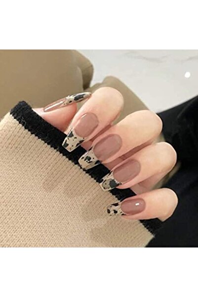 Delfino Silver أظافر دلفينو الاصطناعية الطويلة اللامعة بتصميم الباليه مع لمسا...