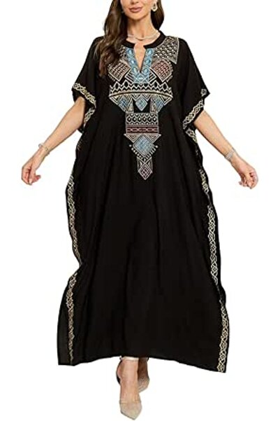 GENERAL Women's Cotton Kaftan Loungewear Boho Homewear Oversized Kimono Maxi ...